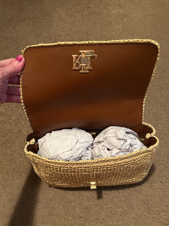 Ralph Lauren Woven Straw Medium Sophee Bag - Picture 5 of 9